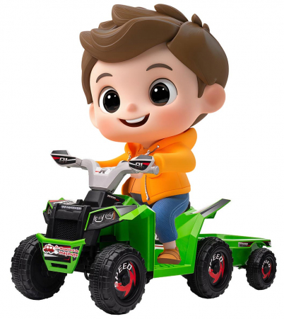 ATV-uri electrice - ATV electric cu remorca Premier Beach, 6V, verde
