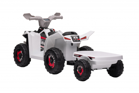 ATV electric cu remorca Premier Beach, 6V, alb [4]