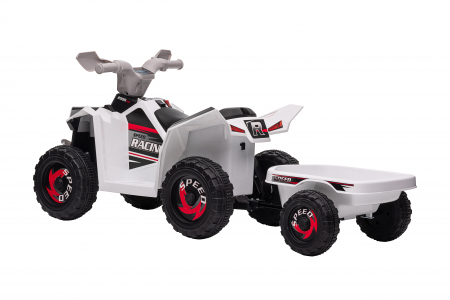 ATV electric cu remorca Premier Beach, 6V, alb [3]