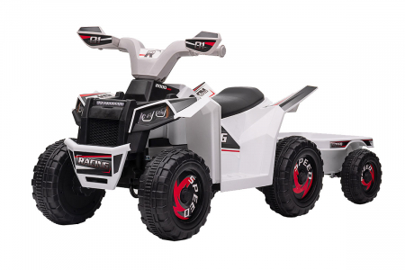ATV electric cu remorca Premier Beach, 6V, alb [1]
