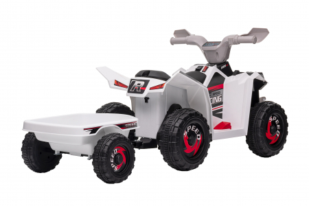 ATV electric cu remorca Premier Beach, 6V, alb [6]