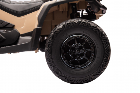 ATV electric Premier 4x4 Can-Am Outlander, 2 copii, 24V, roti cauciuc EVA, bej [19]