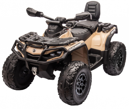 ATV electric Premier 4x4 Can-Am Outlander, 2 copii, 24V, roti cauciuc EVA, bej [14]