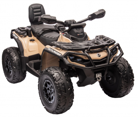ATV electric Premier 4x4 Can-Am Outlander, 2 copii, 24V, roti cauciuc EVA, bej [12]