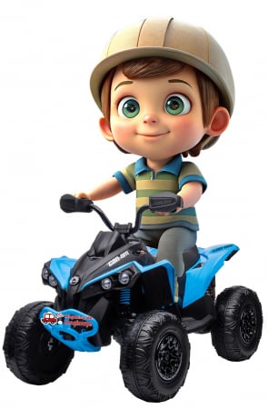 ATV-uri electrice - ATV electric Premier 4x4 Can-Am Renegade, 12V, roti cauciuc EVA, albastru