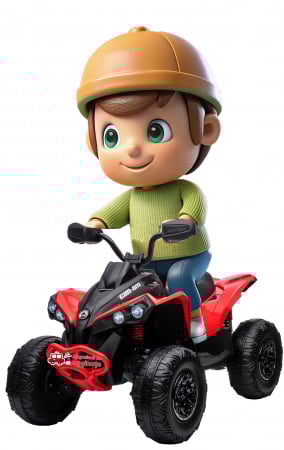ATV-uri electrice - ATV electric Premier 4x4 Can-Am Renegade, 12V, roti cauciuc EVA, rosu
