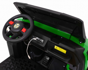 Buggy electric cu bena pentru 2 copii Premier 4x4 Hygge Truck, 6 roti cauciuc EVA, scaun piele ecologica, verde [12]