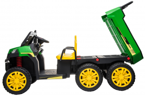 Buggy electric cu bena pentru 2 copii Premier 4x4 Hygge Truck, 6 roti cauciuc EVA, scaun piele ecologica, verde [15]