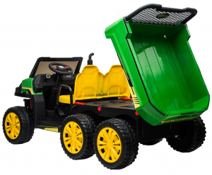 Buggy electric cu bena pentru 2 copii Premier 4x4 Hygge Truck, 6 roti cauciuc EVA, scaun piele ecologica, verde [14]