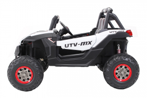 Buggy electric pentru 2 copii Premier 4x4 Superstar, cu 2 baterii, roti cauciuc EVA, scaun piele ecologica, alb [1]