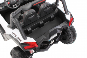 Buggy electric pentru 2 copii Premier 4x4 Superstar, cu 2 baterii, roti cauciuc EVA, scaun piele ecologica, alb [7]