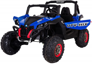 Buggy electric pentru 2 copii Premier 4x4 Superstar, cu 2 baterii, roti cauciuc EVA, scaun piele ecologica, albastru [6]