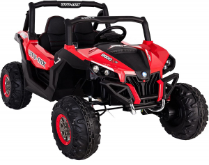 Buggy electric pentru 2 copii Premier 4x4 Superstar, cu 2 baterii, roti cauciuc EVA, scaun piele ecologica, rosu [6]