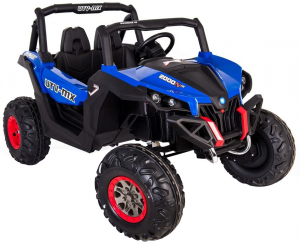 Buggy electric pentru 2 copii Premier 4x4 Superstar, cu 2 baterii, roti cauciuc EVA, scaun piele ecologica, albastru [4]