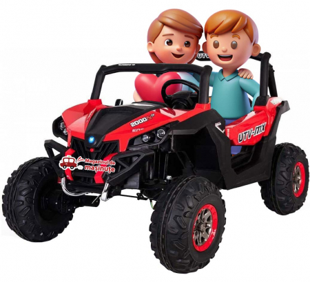Masinute electrice - Buggy electric pentru 2 copii Premier 4x4 Superstar, cu 2 baterii, roti cauciuc EVA, scaun piele ecologica, rosu
