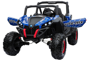 Buggy electric pentru 2 copii Premier 4x4 Superstar, ecran LCD, MP4, cu 2 baterii, roti cauciuc EVA, scaun piele ecologica, albastru [1]