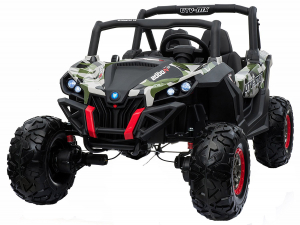 Masinute electrice - Buggy electric pentru 2 copii Premier 4x4 Superstar, ecran LCD, MP4, cu 2 baterii, roti cauciuc EVA, scaun piele ecologica, camuflaj