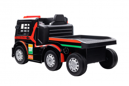 Camion electric cu remorca Premier Mercedes Axor, 12V, roti cauciuc EVA, scaun piele ecologica, rosu [5]