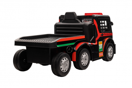 Camion electric cu remorca Premier Mercedes Axor, 12V, roti cauciuc EVA, scaun piele ecologica, rosu [7]