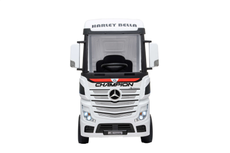 Camion electric Premier Mercedes Actros cu 2 baterii, 4x4, roti cauciuc EVA, scaun piele ecologica, alb [1]
