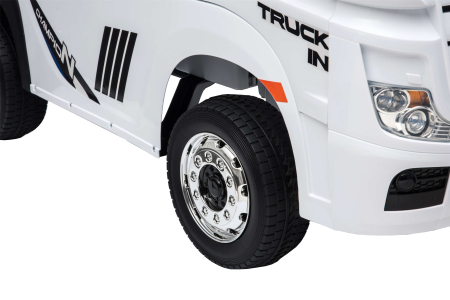 Camion electric Premier Mercedes Actros cu 2 baterii, 4x4, roti cauciuc EVA, scaun piele ecologica, alb [8]