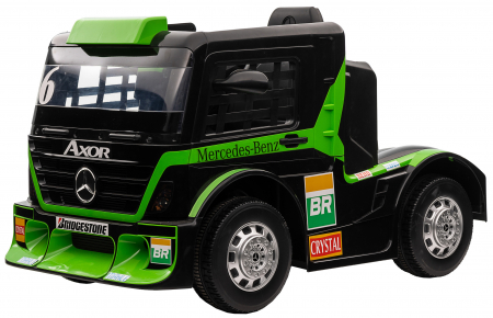 Camion electric Premier Mercedes Axor, 12V, roti cauciuc EVA, scaun piele ecologica, verde [2]