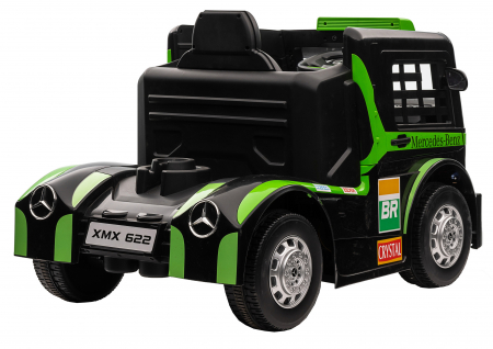Camion electric Premier Mercedes Axor, 12V, roti cauciuc EVA, scaun piele ecologica, verde [6]