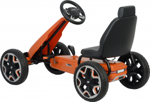 Kart Land Rover cu pedale pentru copii, roti cauciuc Eva, portocaliu [1]