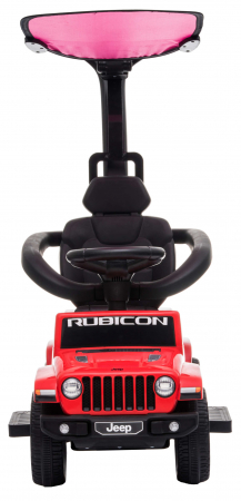Masinuta de impins Premier Jeep Wrangler Rubicon cu maner si bara de protectie, rosu [8]