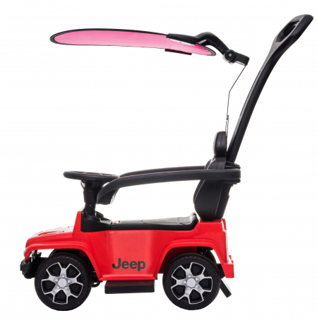 Masinuta de impins Premier Jeep Wrangler Rubicon cu maner si bara de protectie, rosu [10]