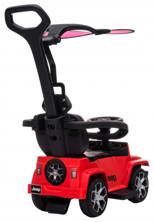 Masinuta de impins Premier Jeep Wrangler Rubicon cu maner si bara de protectie, rosu [13]