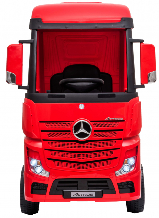 Camion electric Premier Mercedes Actros cu 2 baterii, 4x4, roti cauciuc EVA, scaun piele ecologica, rosu [1]