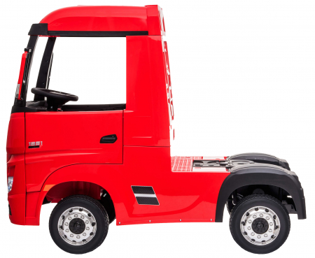 Camion electric Premier Mercedes Actros cu 2 baterii, 4x4, roti cauciuc EVA, scaun piele ecologica, rosu [2]