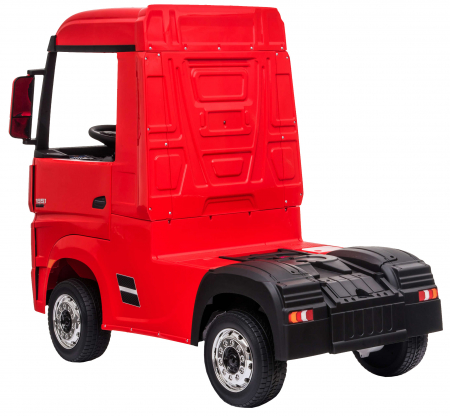 Camion electric Premier Mercedes Actros cu 2 baterii, 4x4, roti cauciuc EVA, scaun piele ecologica, rosu [3]