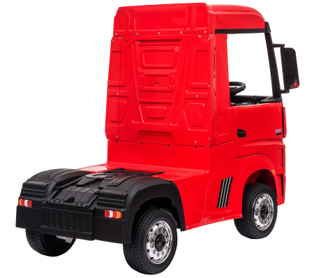 Camion electric Premier Mercedes Actros cu 2 baterii, 4x4, roti cauciuc EVA, scaun piele ecologica, rosu [5]