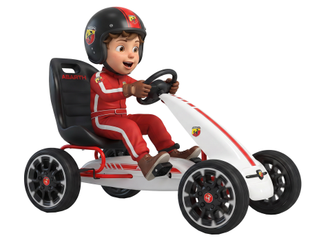 Kart Abarth alb cu pedale pentru copii [0]