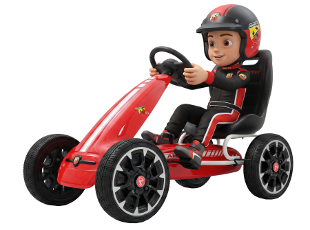 Kart Abarth rosu cu pedale pentru copii