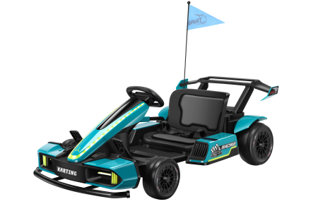Masinute electrice - Kart electric Premier Go Racing, 2 baterii 18V, 2 motoare 200W, verde