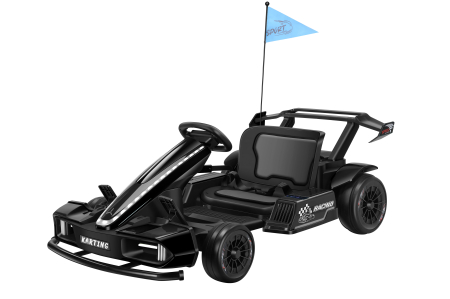 Masinute electrice - Kart electric Premier Go Racing, 2 baterii 18V, 2 motoare 200W, negru