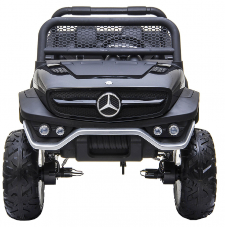 Masinuta electrica 4x4 Premier Mercedes Unimog, 12V, roti cauciuc EVA, scaun piele ecologica, negru [1]