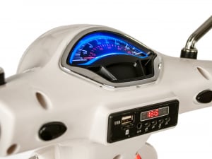 Scooter electric cu 2 roti Premier Vespa GTS Super, 12V, MP3, roti ajutatoare, alb [3]