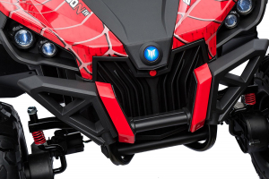 Buggy electric pentru 2 copii Premier 4x4 Superstar, ecran LCD, MP4, cu 2 baterii, roti cauciuc EVA, scaun piele ecologica, spider, rosu [5]