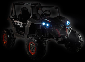 Buggy electric pentru 2 copii Premier 4x4 Superstar, ecran LCD, MP4, cu 2 baterii, roti cauciuc EVA, scaun piele ecologica, albastru [6]