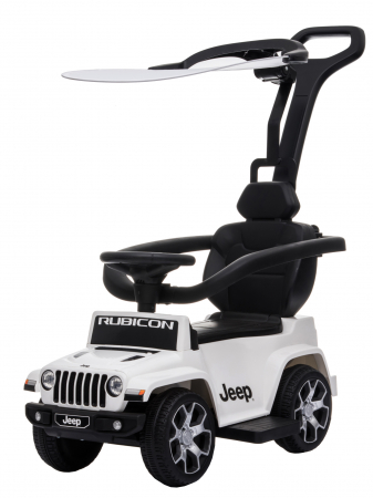 Masinuta de impins Premier Jeep Wrangler Rubicon cu maner si bara de protectie, alb [6]