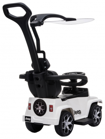 Masinuta de impins Premier Jeep Wrangler Rubicon cu maner si bara de protectie, alb [10]