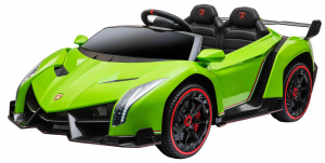 Masinuta electrica 4 x 4 Premier Lamborghini Veneno, 12V, roti cauciuc EVA, scaun piele ecologica, verde [2]