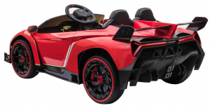 Masinuta electrica 4 x 4 Premier Lamborghini Veneno, 12V, roti cauciuc EVA, scaun piele ecologica, rosu [4]