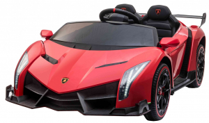Masinute electrice - Masinuta electrica 4 x 4 Premier Lamborghini Veneno, 12V, roti cauciuc EVA, scaun piele ecologica, rosu