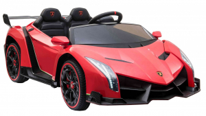 Masinuta electrica 4 x 4 Premier Lamborghini Veneno, 12V, roti cauciuc EVA, scaun piele ecologica, rosu [6]