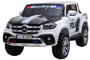 Masinute electrice - Masinuta electrica 4 x 4 Premier Mercedes X-Class Police, 12V, roti cauciuc EVA, scaun piele ecologica, alb